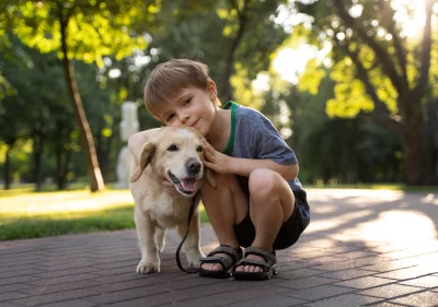 full-shot-kid-dog-park